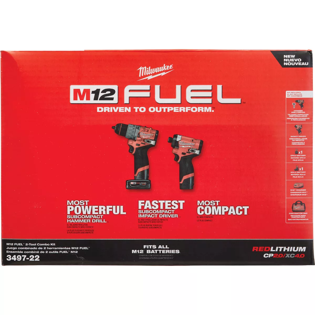 Milwaukee M12 FUEL 2-Tool Brushless Cordless Subcompact Hammer Drill & Impact Driver Combo Kit with (2) Batteries & Charger - photo 7