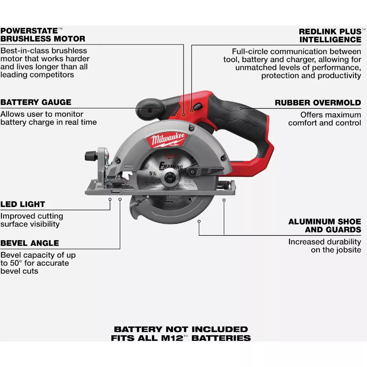 Milwaukee M12 FUEL Brushless 5-3/8 In. Cordless Circular Saw (Tool Only) - photo 2