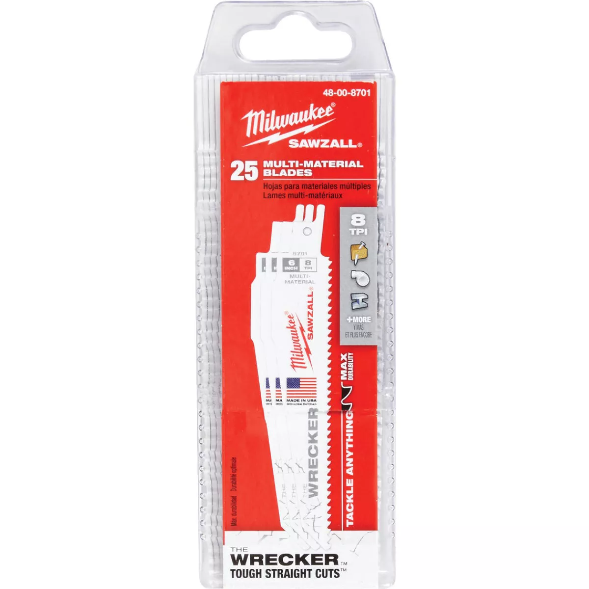 Milwaukee SAWZALL The WRECKER 6 In. 7/11 TPI Multi-Material Demolition Reciprocating Saw Blade (25-Pack) - photo 2