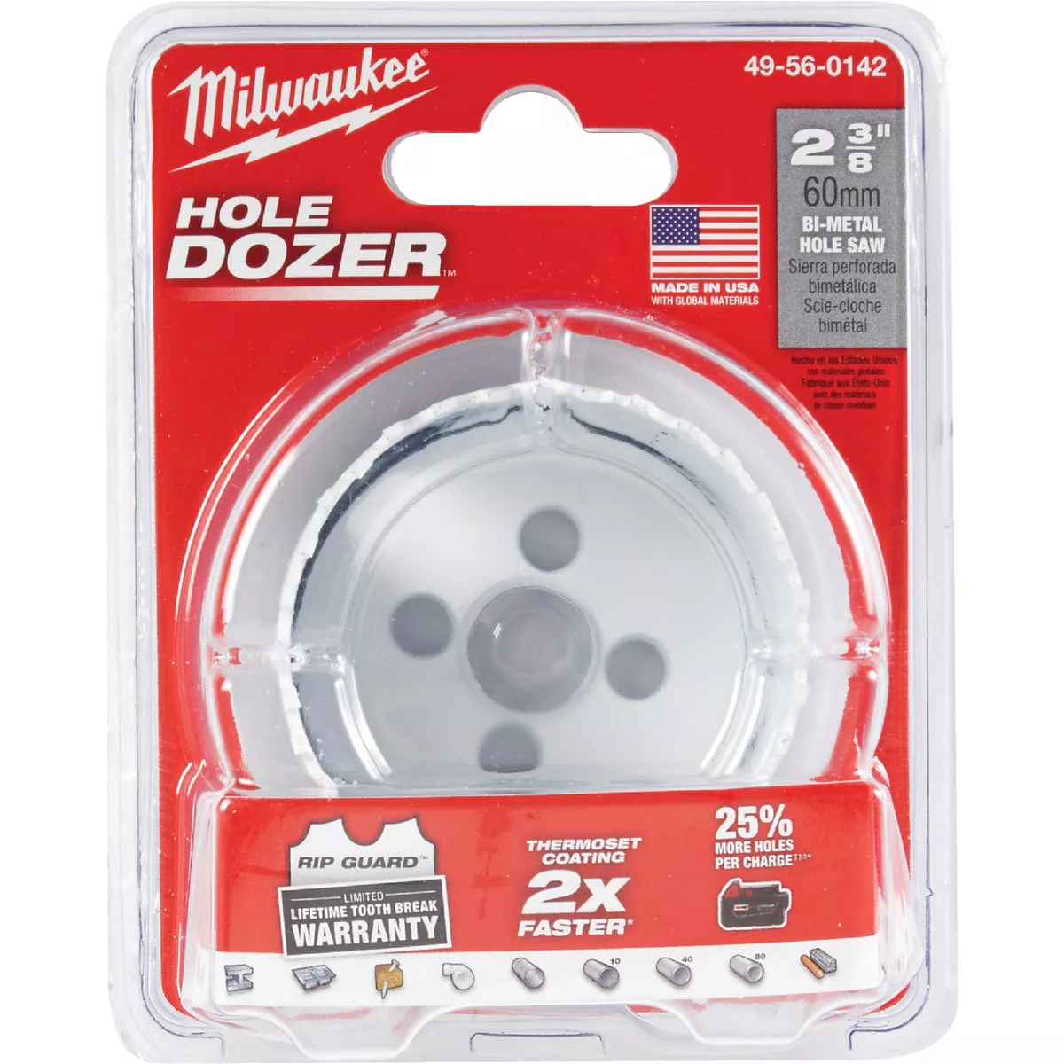 Milwaukee HOLE DOZER 2-3/8 In. Bi-Metal Hole Saw - photo 2