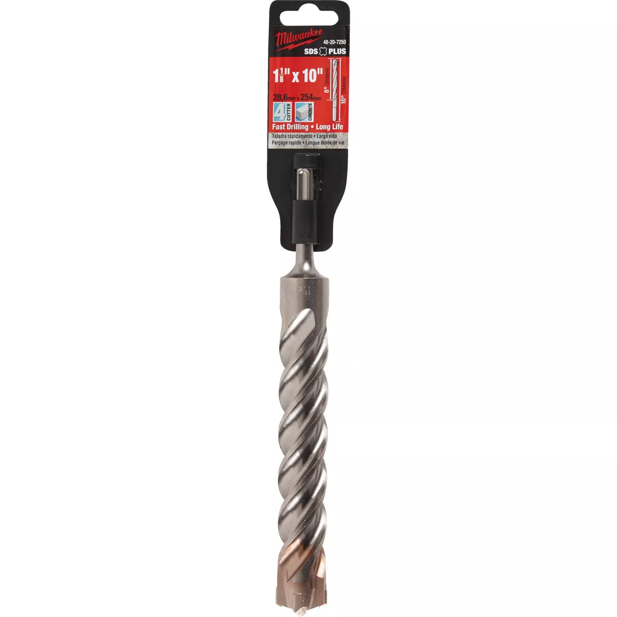 Milwaukee MX4 SDS-Plus 1-1/8 In. x 10 In. 4-Cutter Rotary Hammer Drill Bit - photo 2