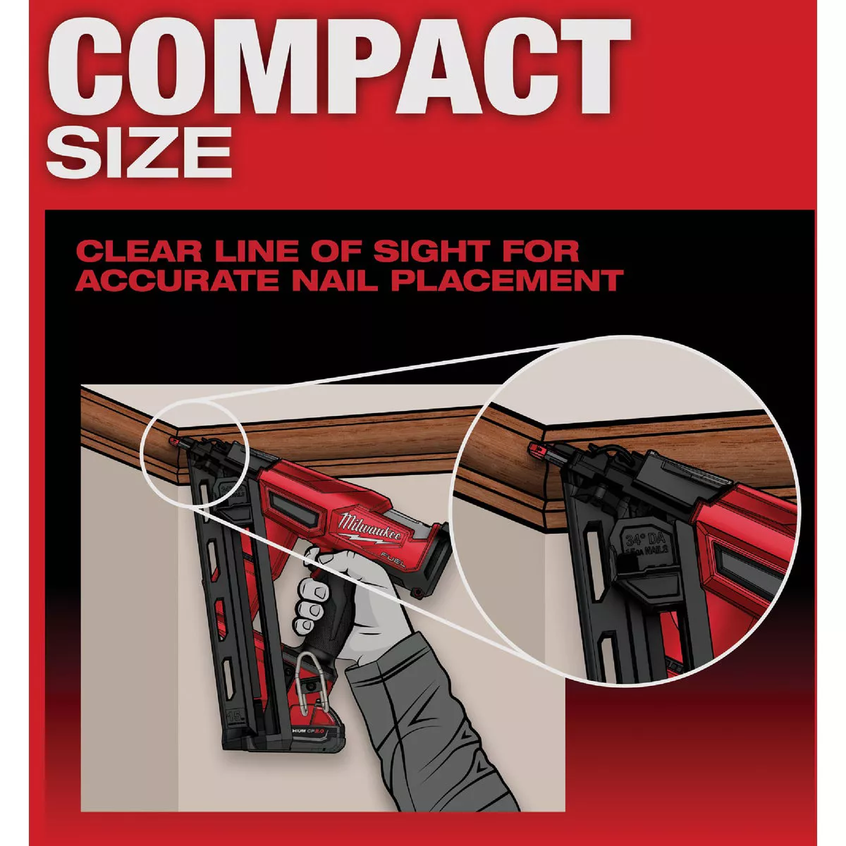 Milwaukee M18 FUEL Brushless 15-Gauge 2-1/2 In. Angled Cordless Finish Nailer (Tool Only) - photo 6