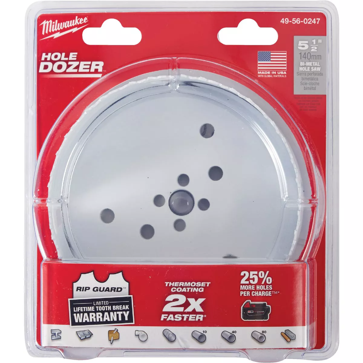 Milwaukee HOLE DOZER 5-1/2 In. Bi-Metal Hole Saw - photo 2