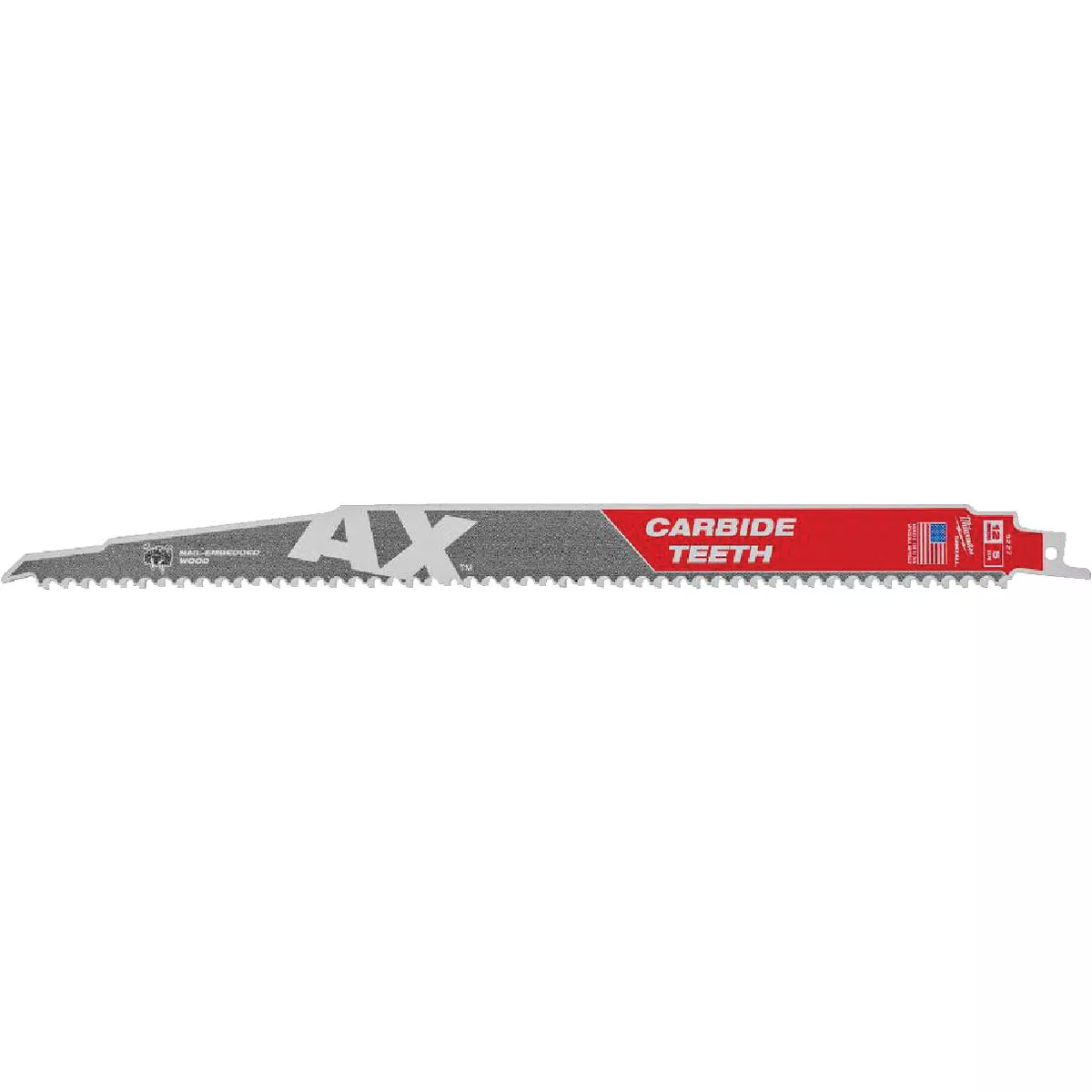 Milwaukee SAWZALL The AX 12 In. 5 TPI Wood w/Nails Demolition Reciprocating Saw Blade with Carbide Teeth