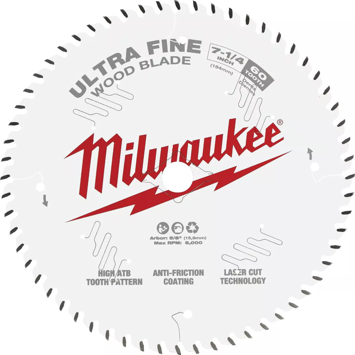 Milwaukee 7-1/4 In. 60-Tooth Ultra Fine Finish Circular Saw Blade - photo 3