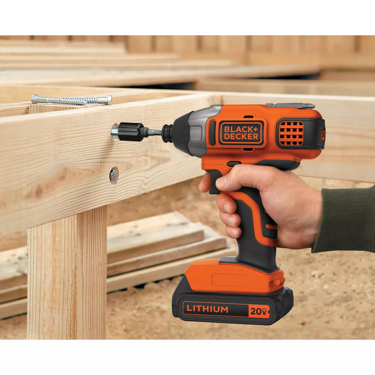 Black & Decker 20V MAX Lithium-Ion 1/4 In. Hex Cordless Impact Driver Kit with 1.5 Ah Battery & Charger - photo 4