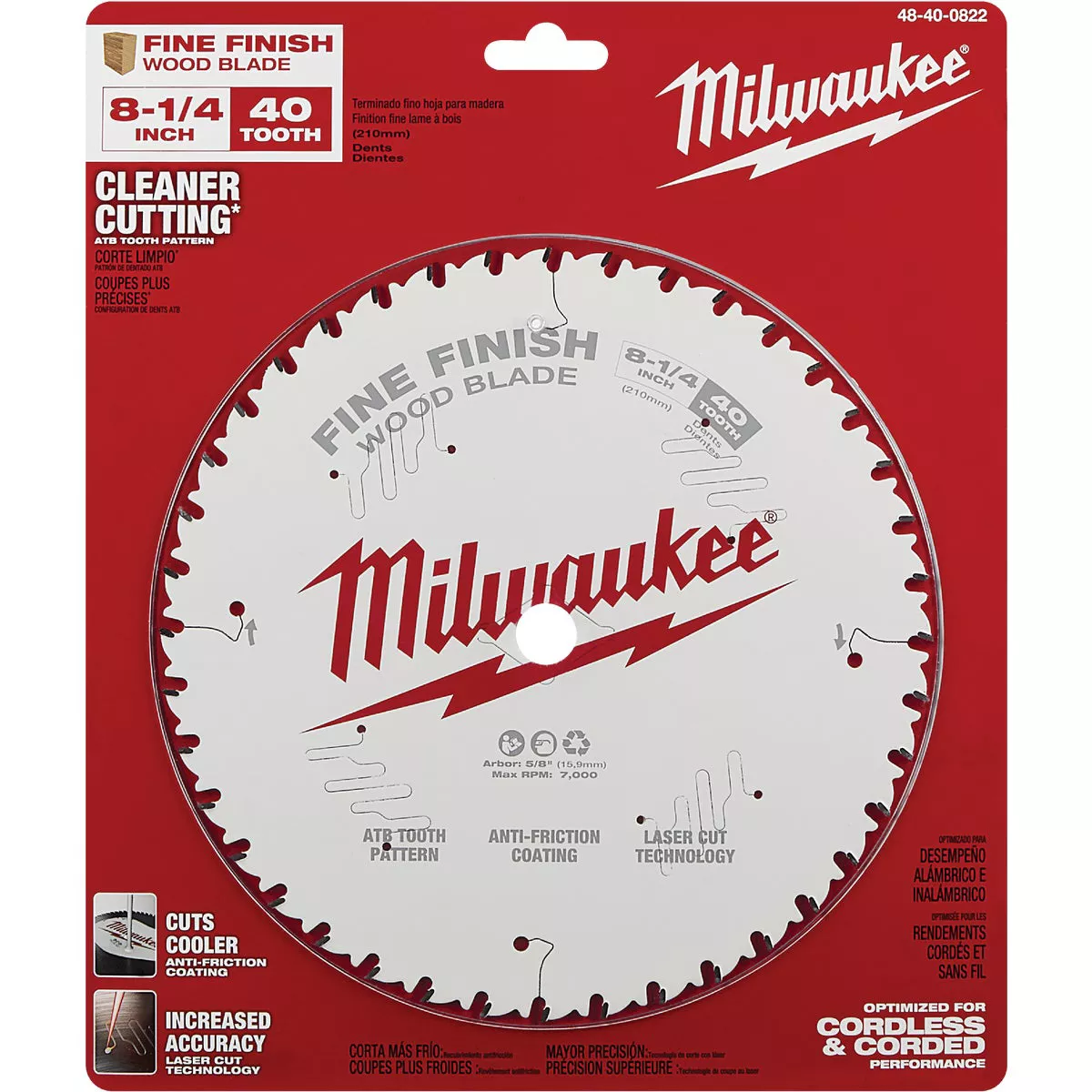 Milwaukee 8-1/4 In. 40-Tooth Fine Finish Circular Saw Blade - photo 2