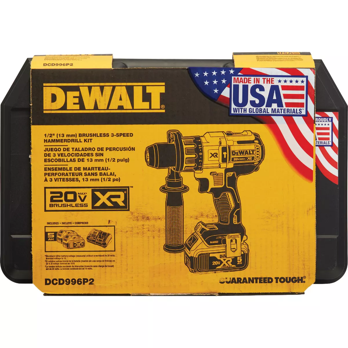 DEWALT 20V MAX XR Brushless 1/2 In. 3-Speed Cordless Hammer Drill Kit with (2) 5.0 Ah Batteries & Charger - photo 2