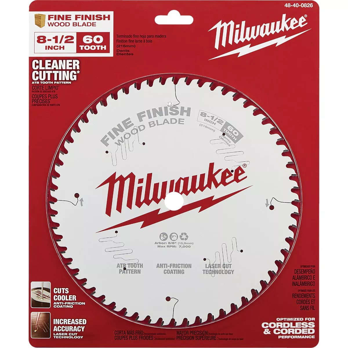 Milwaukee 8-1/2 In. 60-Tooth Fine Finish Circular Saw Blade - photo 2