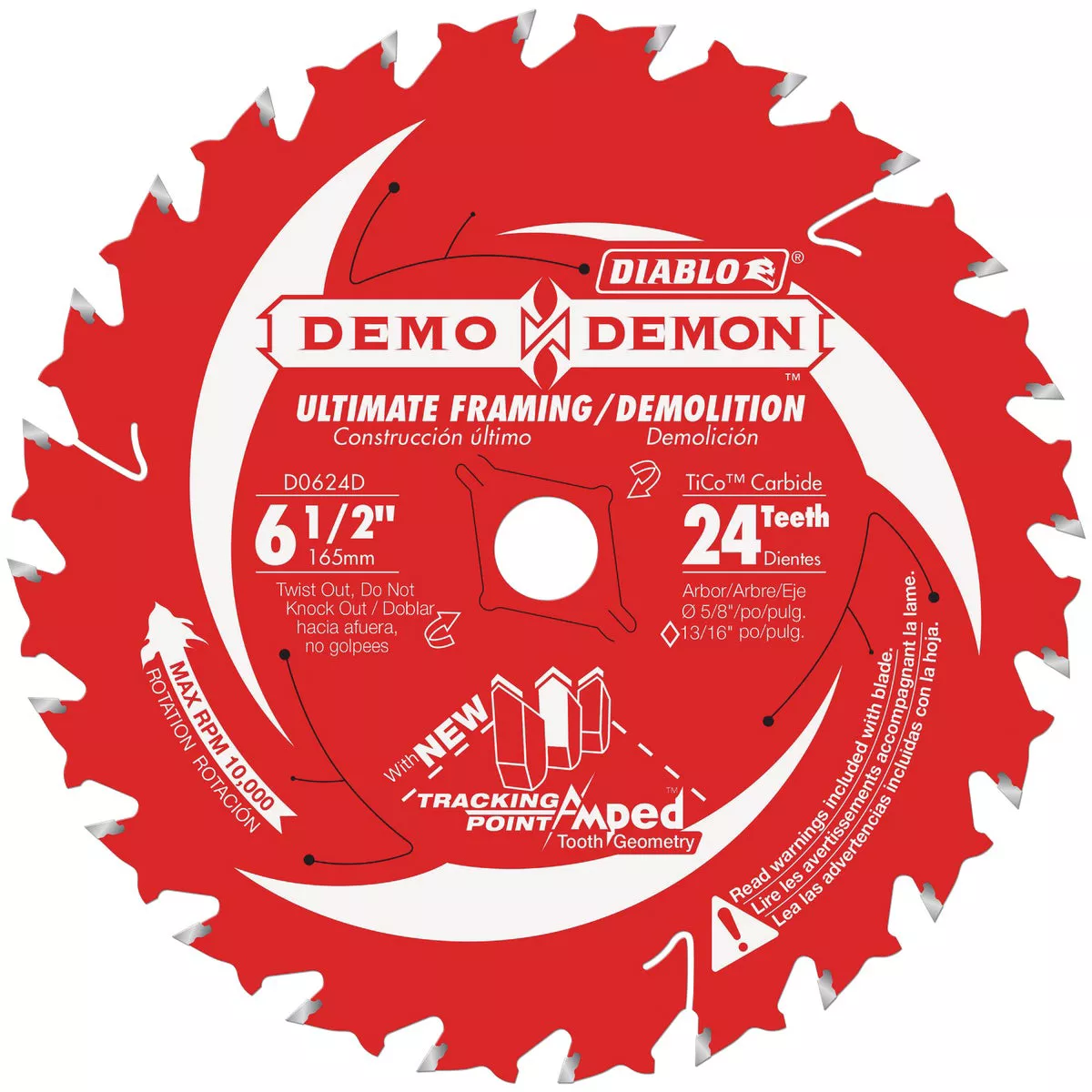 Diablo Demo Demon 6-1/2 In. 24-Tooth Ultra Thin Framing/Demolition Circular Saw Blade