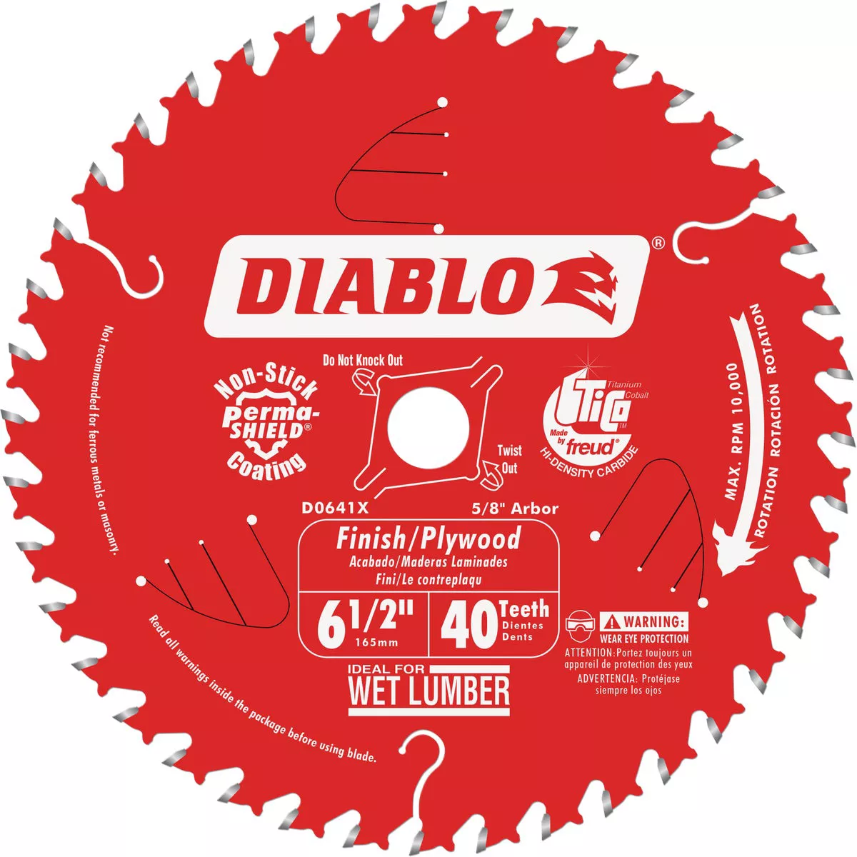 Diablo 6-1/2 In. 40-Tooth Finish Trim Circular Saw Blade, Bulk