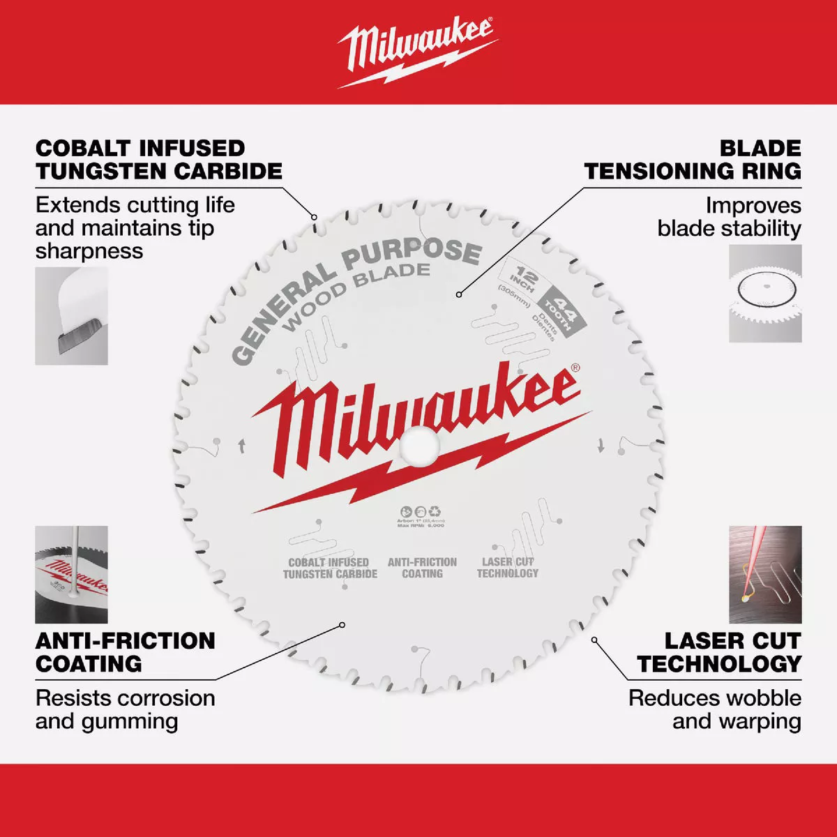 Milwaukee 12 In. 44-Tooth General Purpose Circular Saw Blade - photo 3