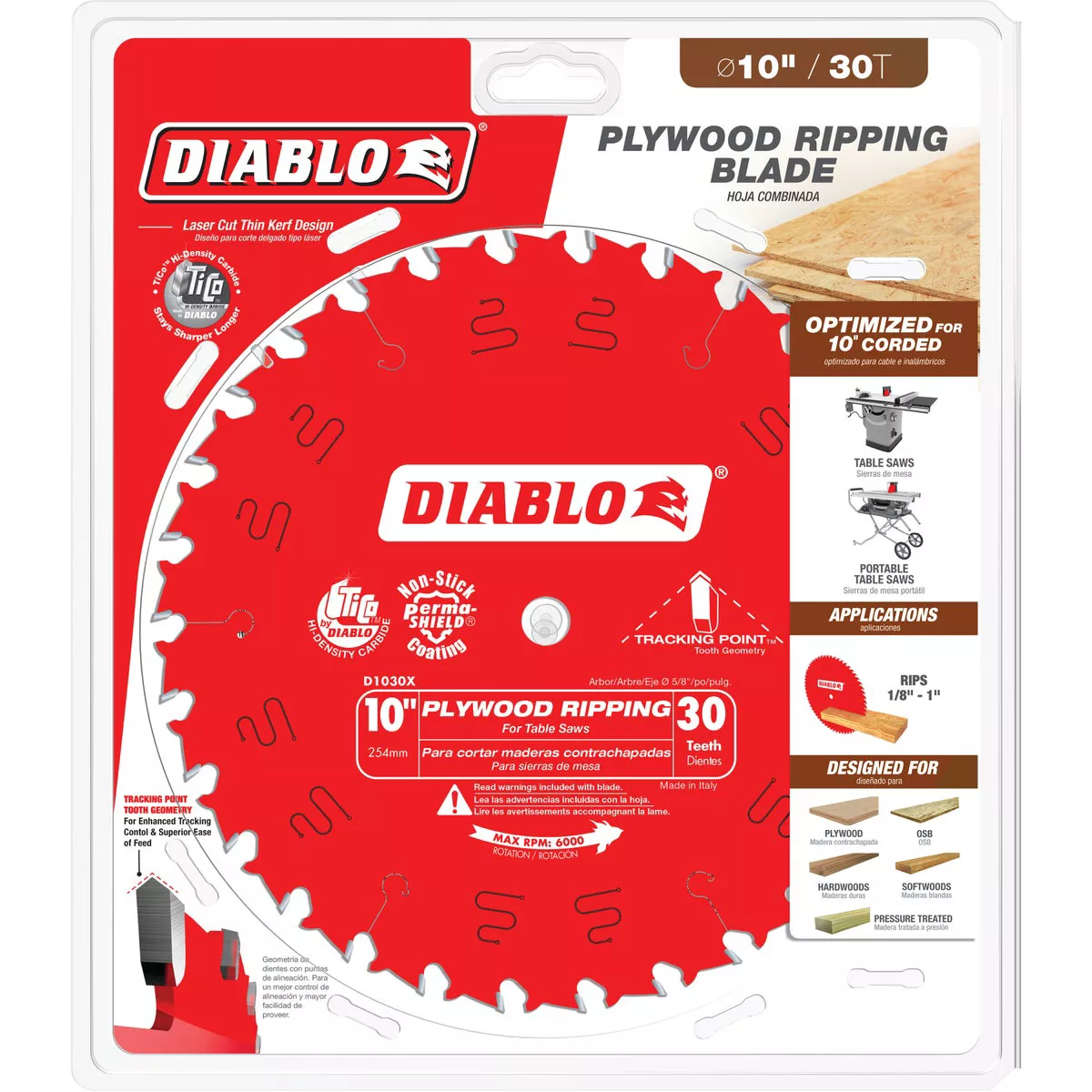 Diablo 10 In. 30-Tooth Plywood Ripping Circular Saw Blade - photo 2