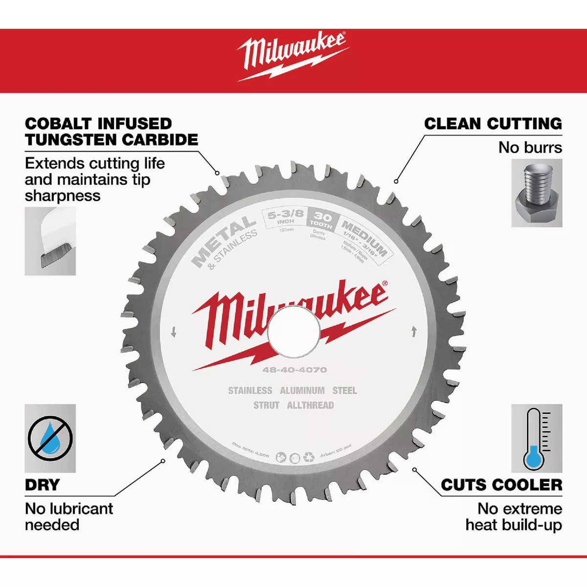 Milwaukee 5-3/8 In. 30-Tooth Metal Circular Saw Blade - photo 5