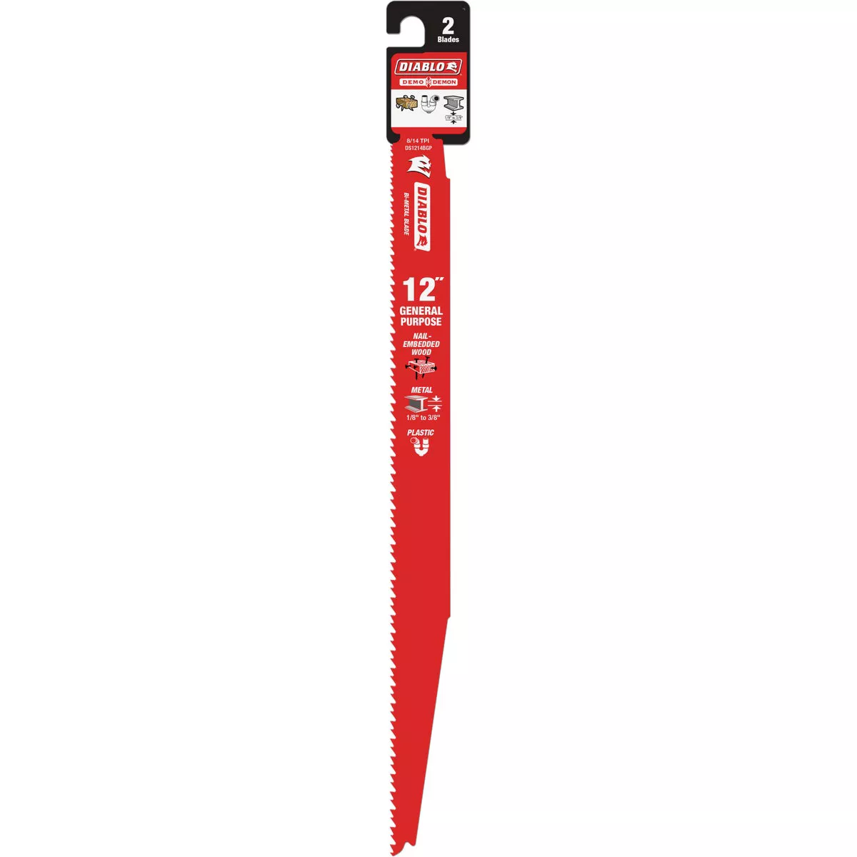 Diablo Demo Demon 12 In. 8/14 TPI Bi-Metal General Purpose Reciprocating Saw Blade (2-Pack)