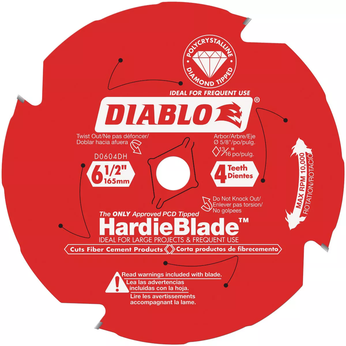 Diablo HardieBlade 6-1/2 In. 4-Tooth PCD Fiber Cement Circular Saw Blade