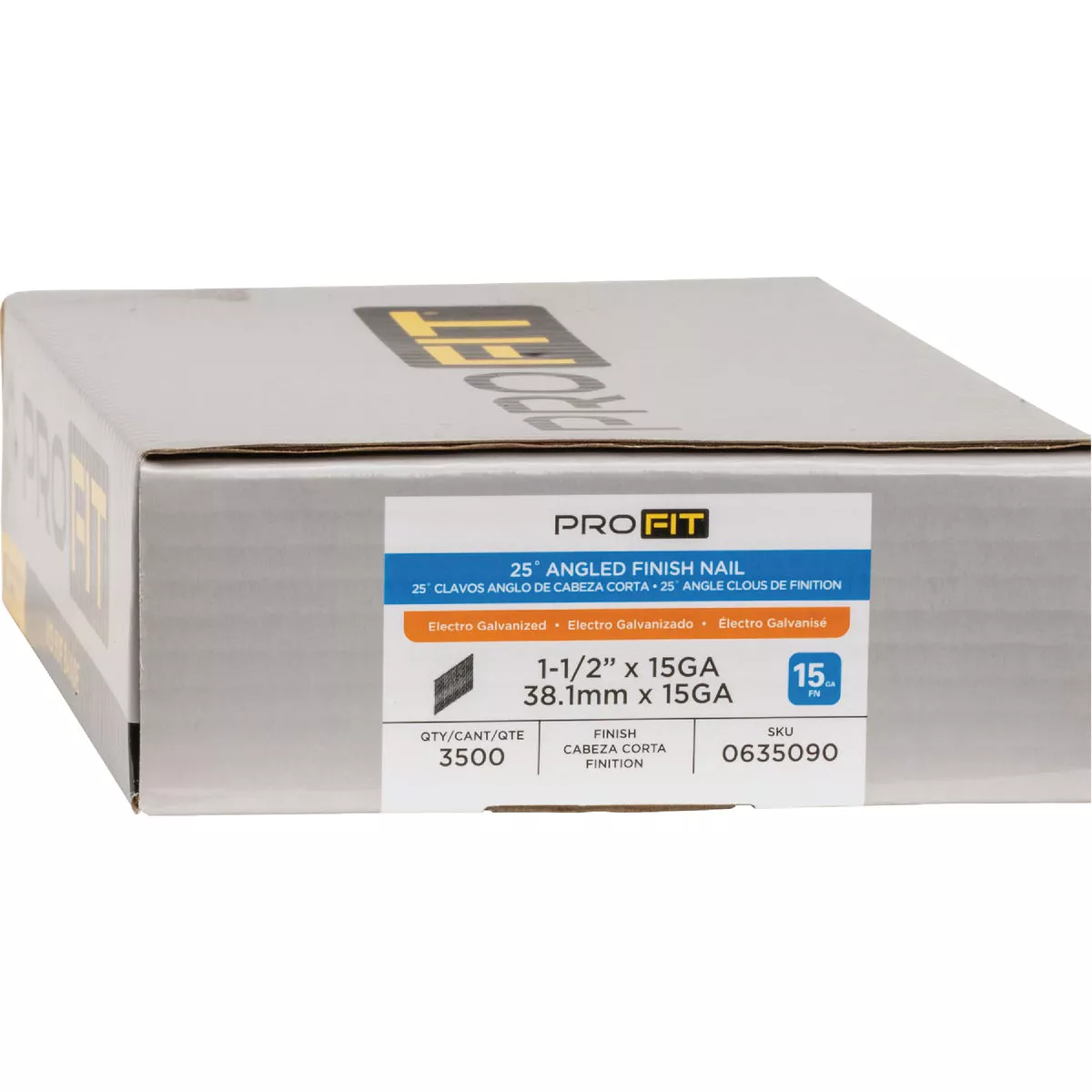 Pro-Fit 1-1/2 In. 15 Gauge Electro Galvanized 25 Degree FN-Style Angled Finish Nail (3650 Ct.) - photo 2