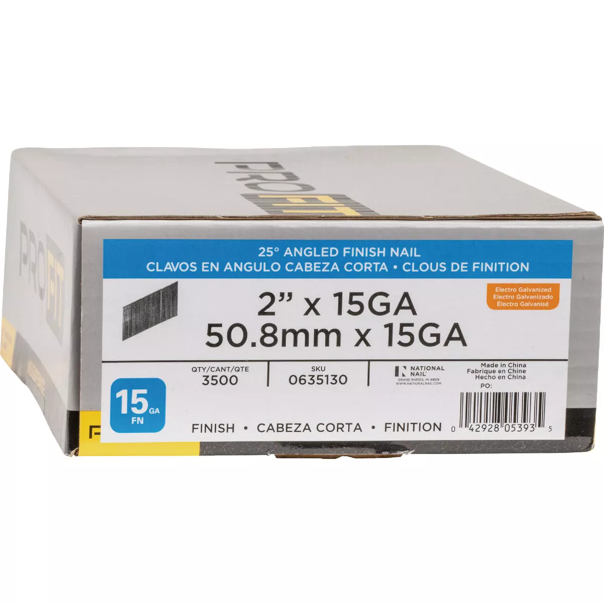 Pro-Fit 2 In. 15 Gauge Electro Galvanized 25 Degree FN-Style Angled Finish Nail (3650 Ct.) - photo 2