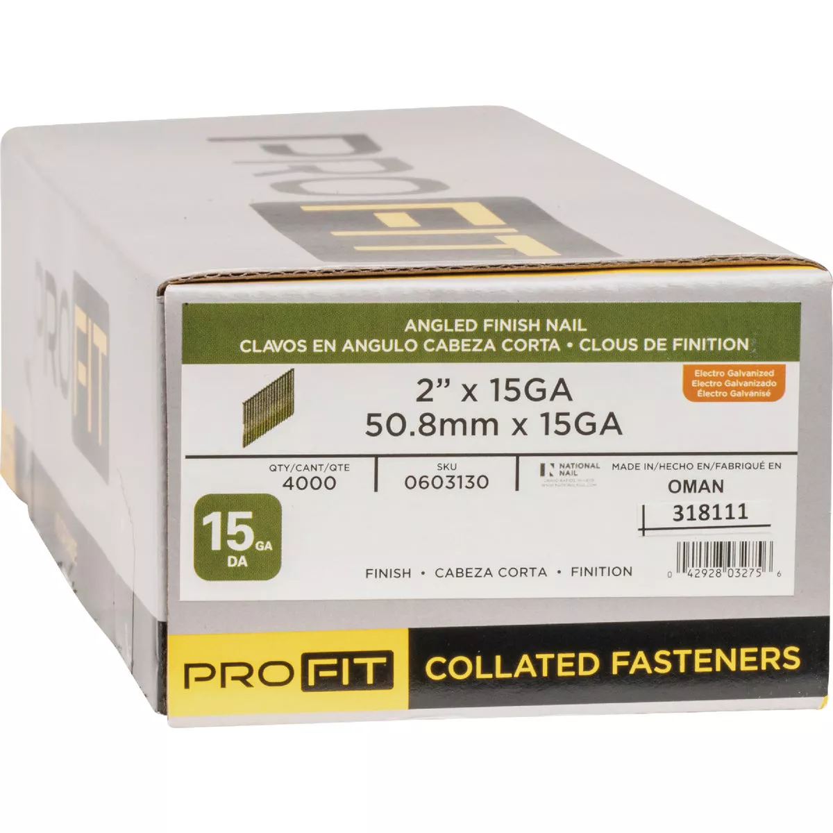 Pro-Fit 2 In. 15 Gauge Electro Galvanized 33 Degree DA-Style Angled Finsh Nail (4000 Ct.) - photo 2