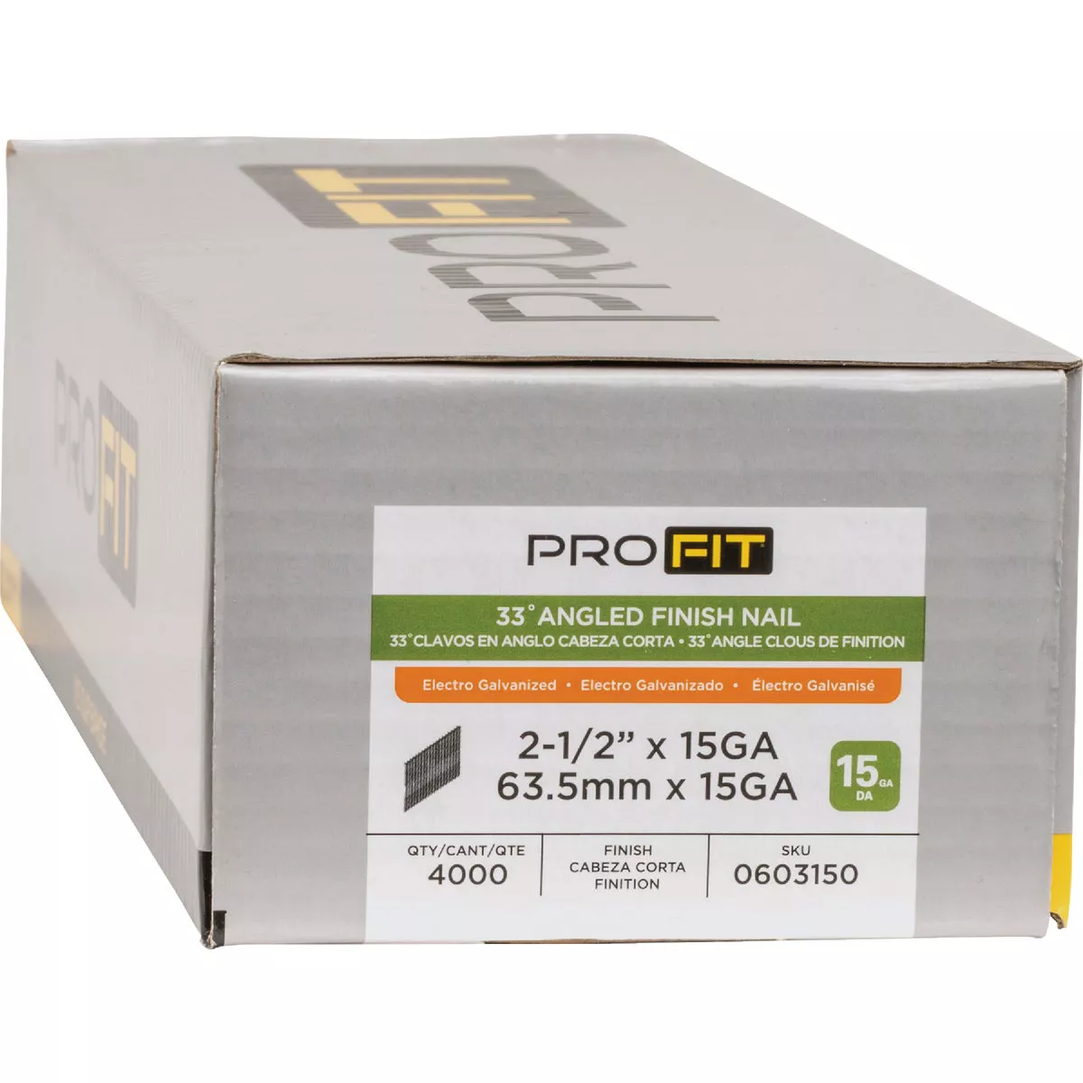 Pro-Fit 2-1/2 In. 15 Gauge Electro Galvanized 33 Degree DA-Style Angled Finish Nail (4000 Ct.) - photo 2