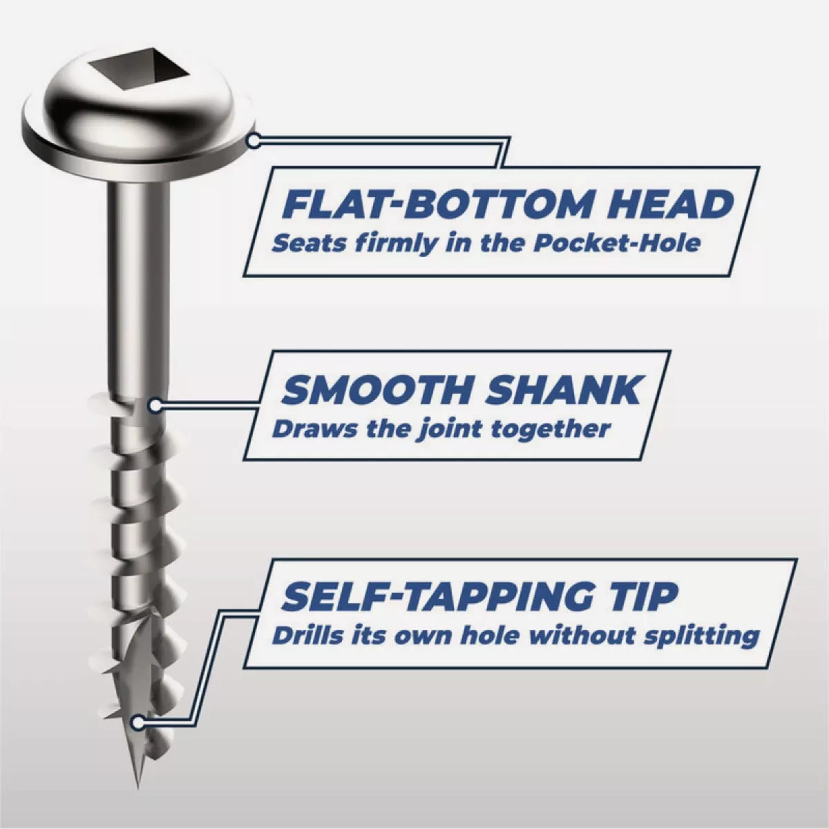 Kreg #8 x 1 In. Square Coarse Thread Maxi-Loc Head Zinc Pocket-Hole Screw (100 Ct.) - photo 5