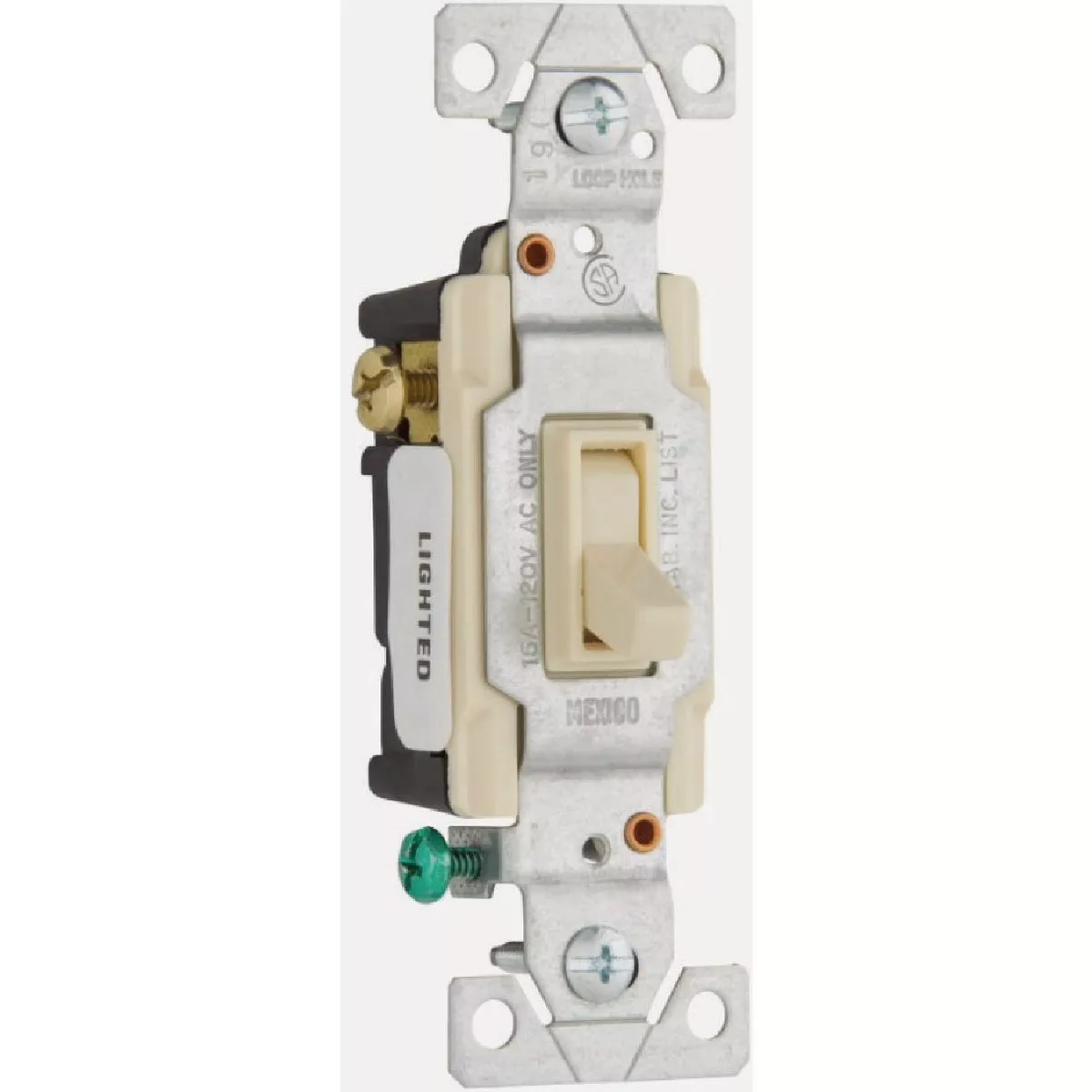 Eaton Illuminated Toggle Ivory 15A 3-Way Switch