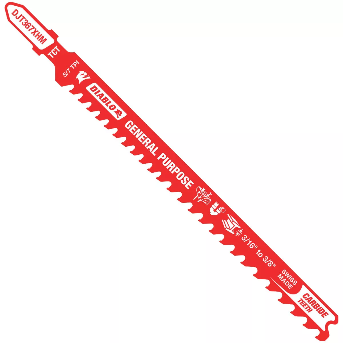 Diablo 5-1/4 In. x 5/7 TPI T-Shank Carbide Jig Saw Blade for General Purpose