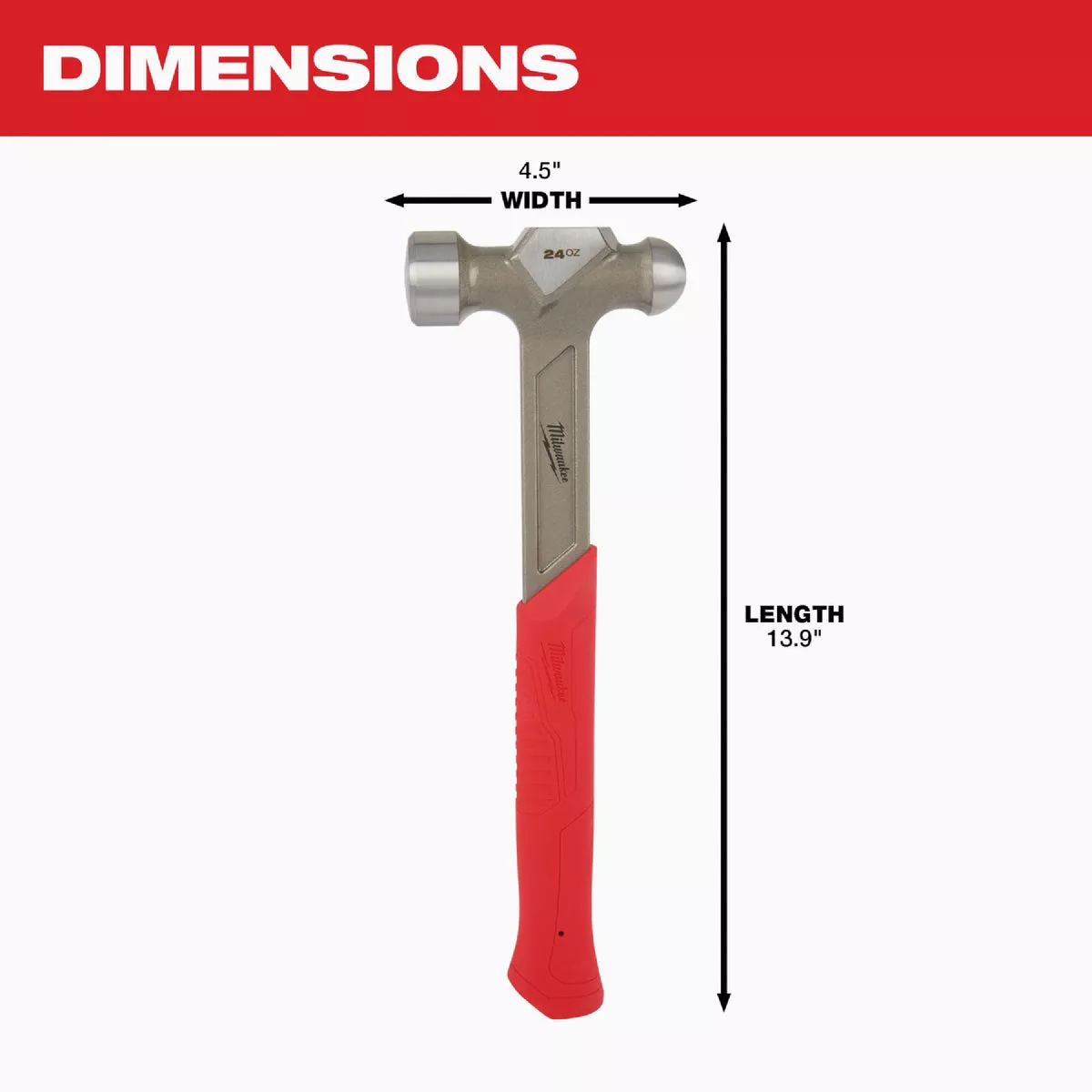 Milwaukee 24 Oz. Steel Ball Peen Hammer - photo 6