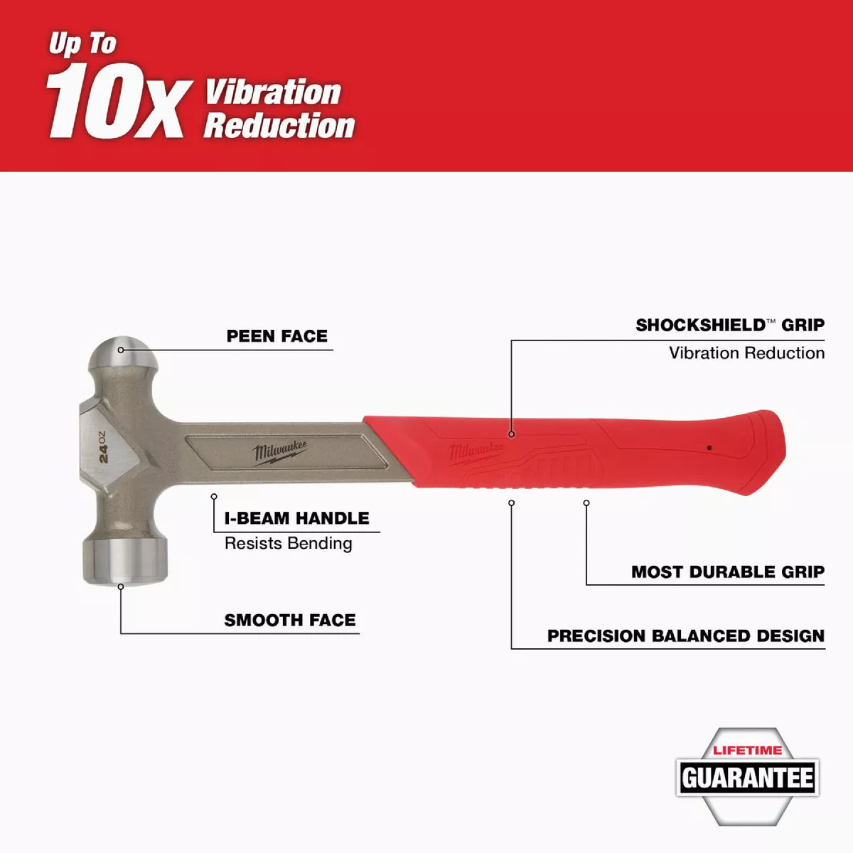 Milwaukee 24 Oz. Steel Ball Peen Hammer - photo 5