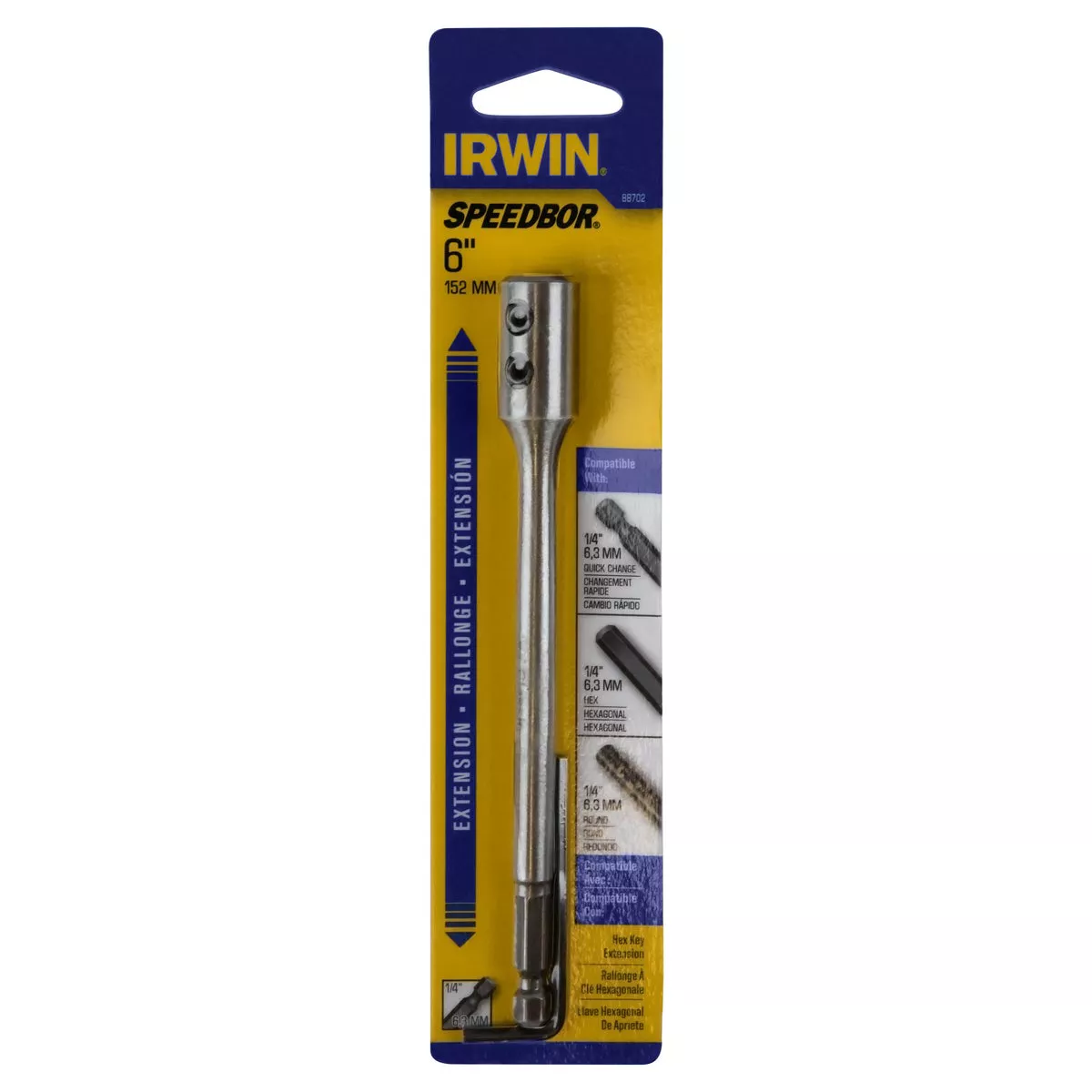 Irwin Speedbor 6 In. x 1/4 In. Spade Drill Bit Extension - photo 2