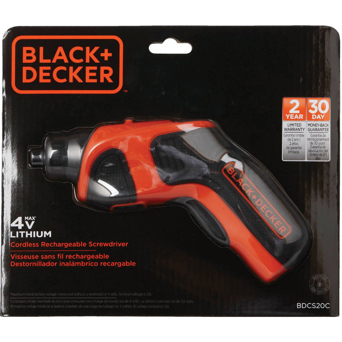 Black Decker 4V MAX Lithium-Ion 1/4 Cordless Screwdriver