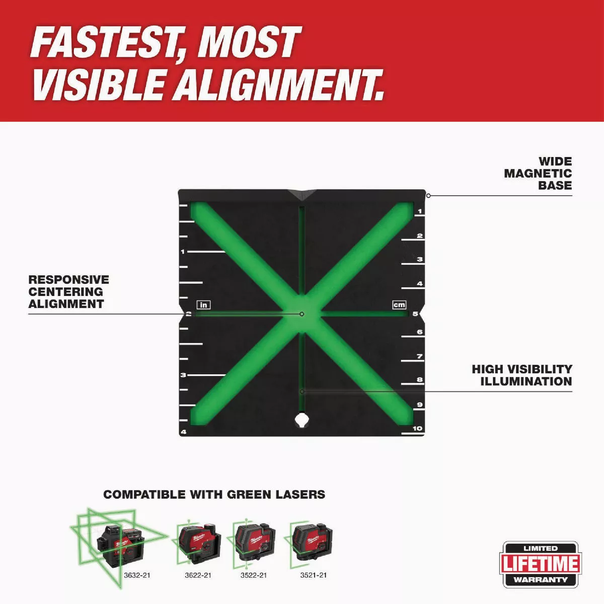Milwaukee High-Visibility Responsive Alignment Target for Laser Level - photo 3