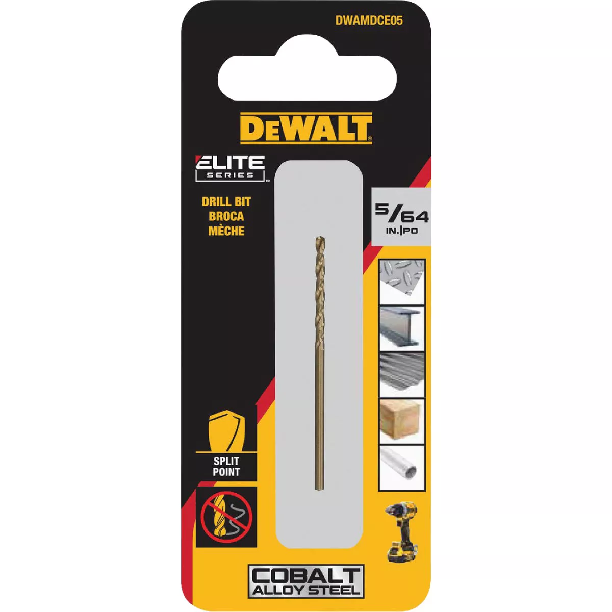 Dewalt Elite Series 5/64 In. x 2 In. Cobalt Alloy Steel Jobber Length Twist Drill Bit - photo 2
