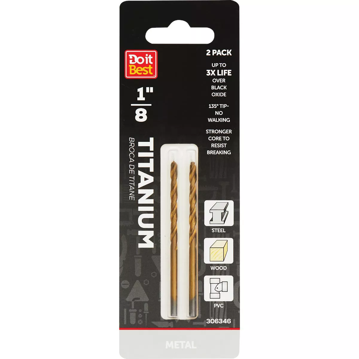 Do it Best 1/8 In. Titanium Drill Bit (2-Pack)