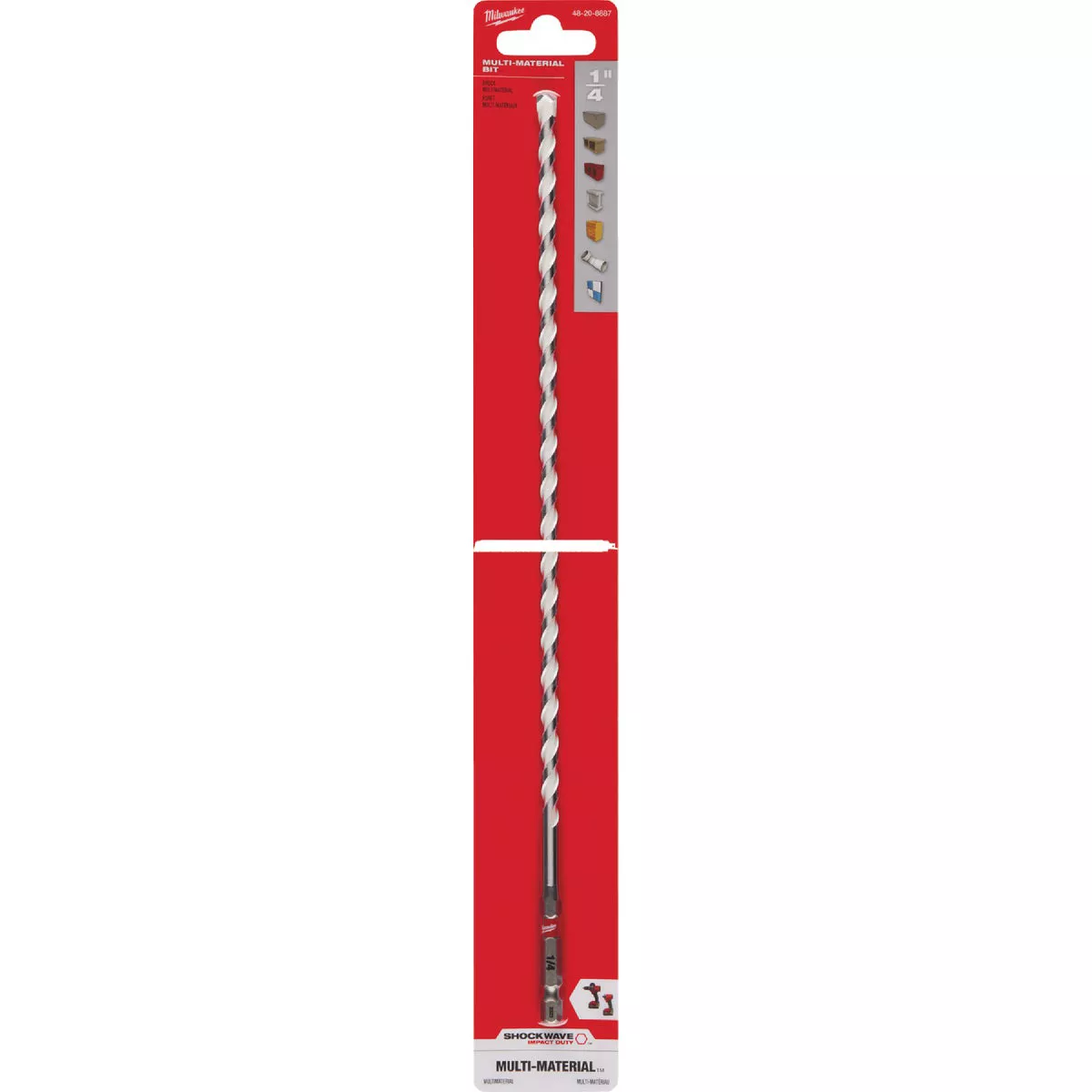 Milwaukee SHOCKWAVE 1/4 In. x 12 In. Impact Duty Carbide Multi-Material Hex Shank Drill Bit - photo 2