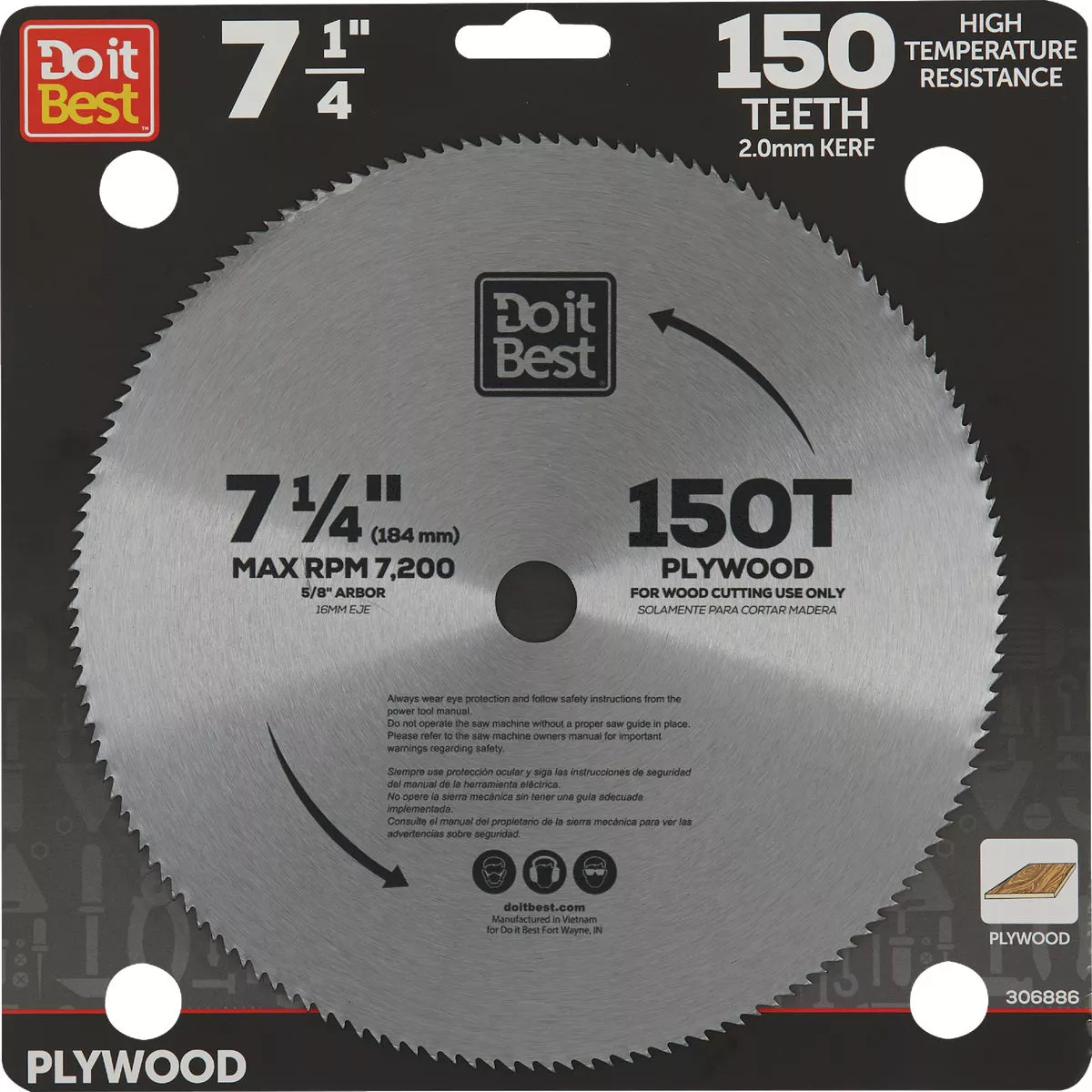 Do it Best 7-1/4 In. 150-Tooth Plywood Circular Saw Blade - photo 2