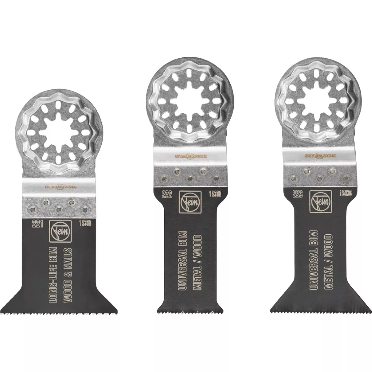 Fein Starlock E-Cut Wood & Metal Cutting Oscillating Blade Set (3-Piece)