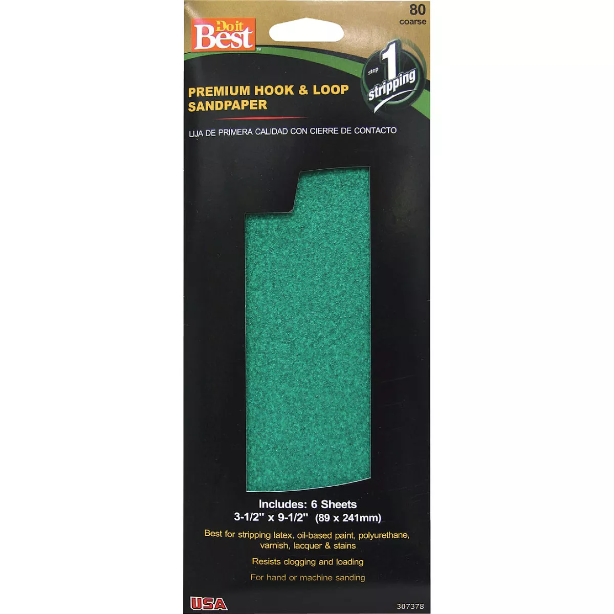 Do it Best 3-1/2 In. x 9-1/2 In. 80G Premium Hook And Loop Sandpaper (6 Count)