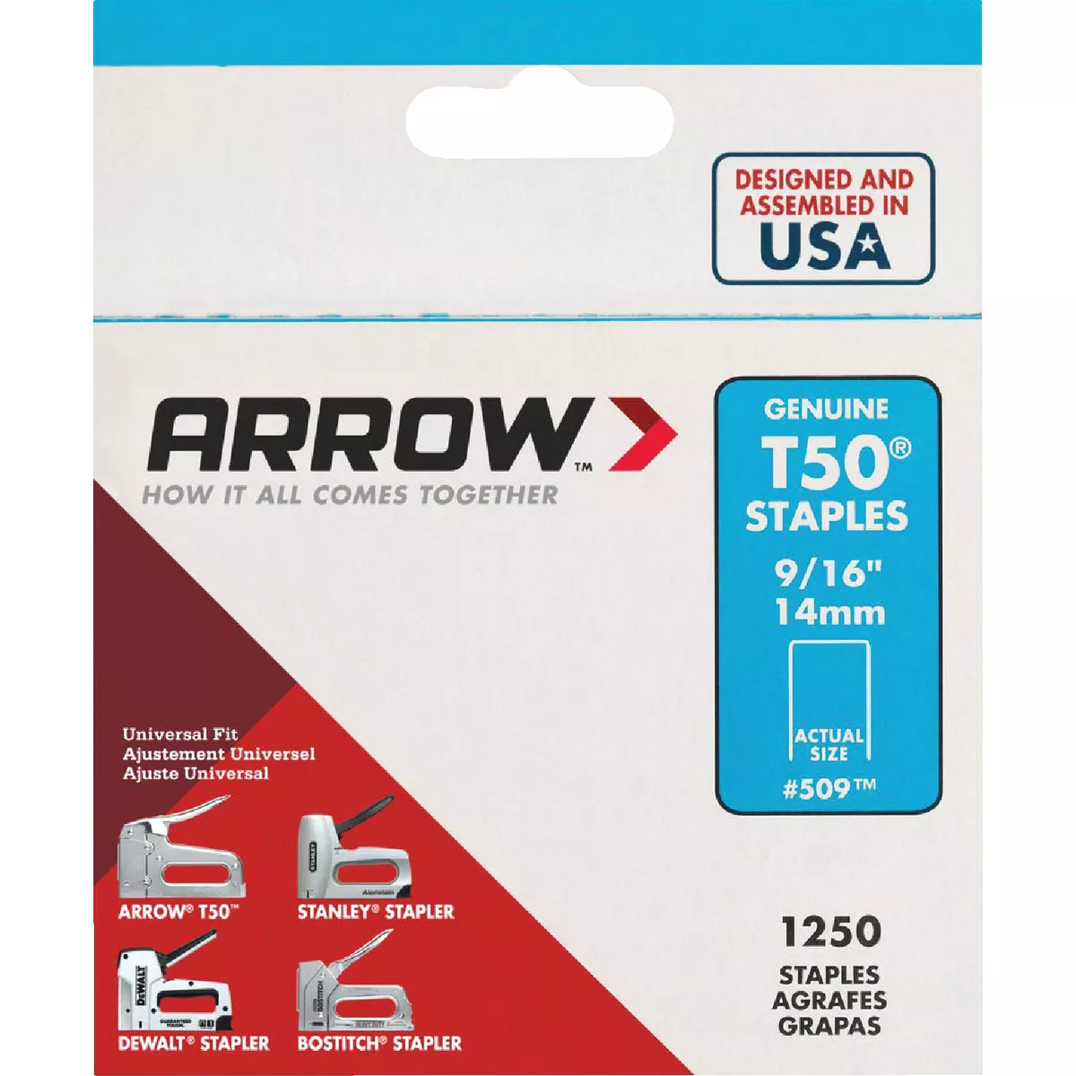 Arrow T50 Heavy-Duty Staple, 9/16 In. (1250-Pack)