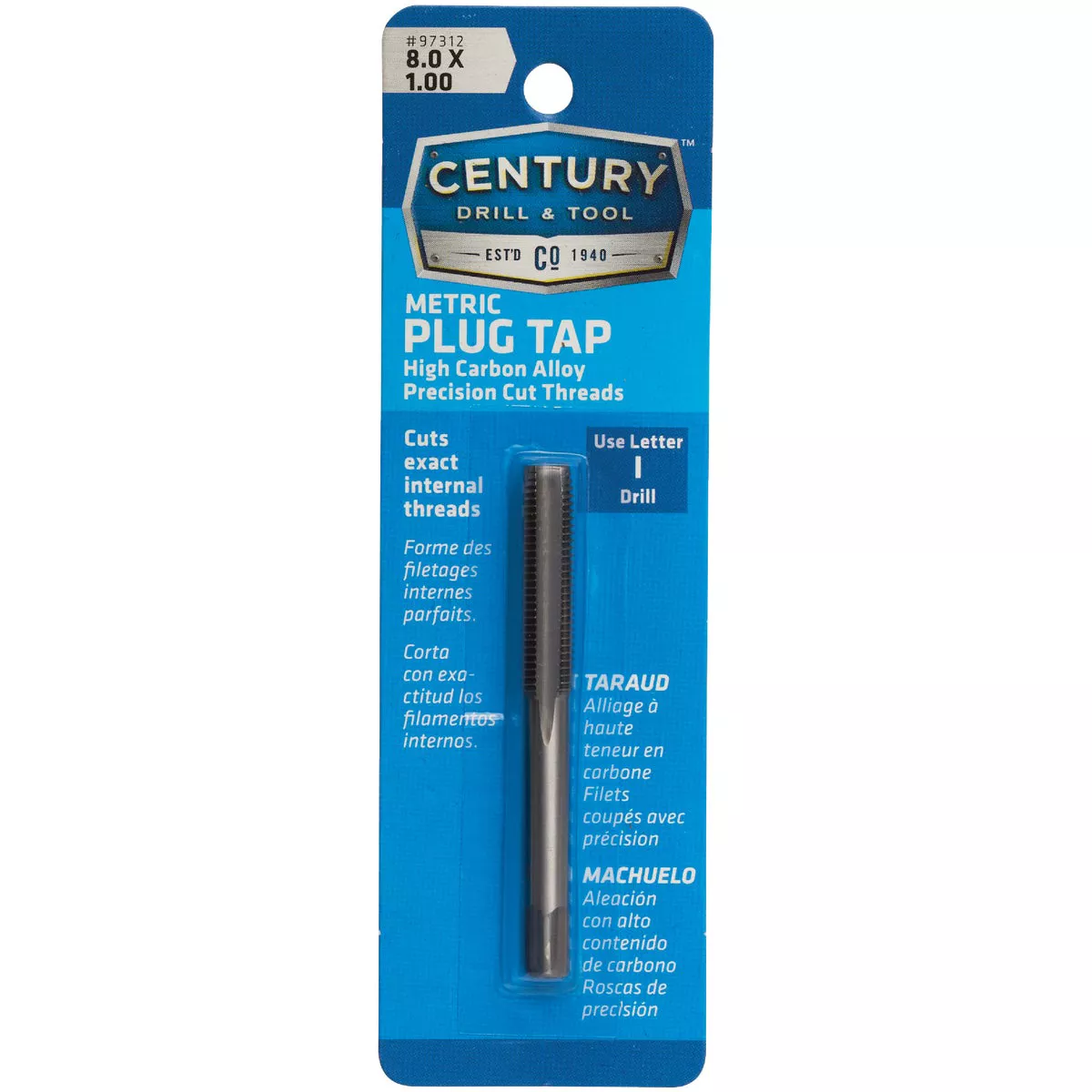 Century Drill & Tool 8.0x1.00 Carbon Steel Metric Tap