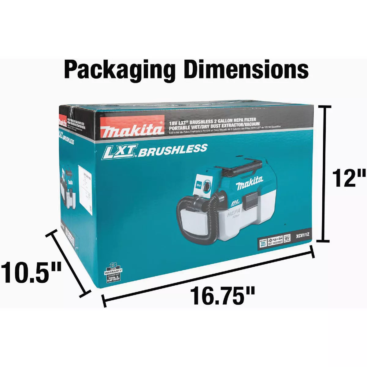 Makita 18 Volt LXT 2 Gal. Lithium-Ion Brushless Cordless Wet/Dry Vacuum (Tool Only) - photo 9