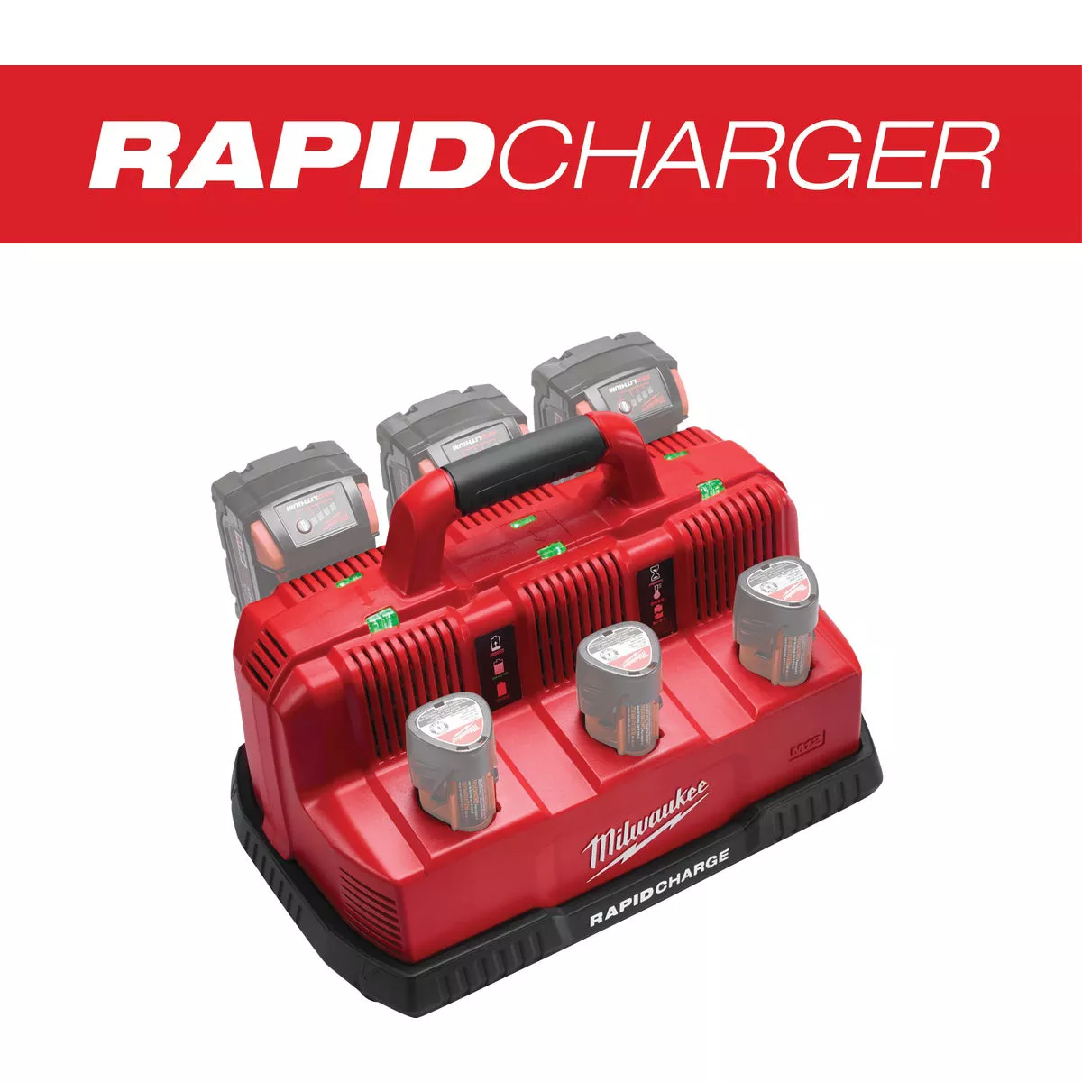 Milwaukee M12/M18 Lithium-Ion Multi-Voltage 6-Port Sequential Rapid Battery Charge Station