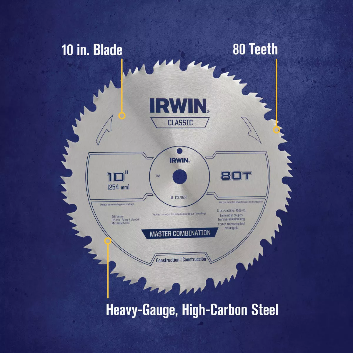 Irwin Steel 10 In. 80-Tooth Ripping/Crosscutting Circular Saw Blade - photo 2