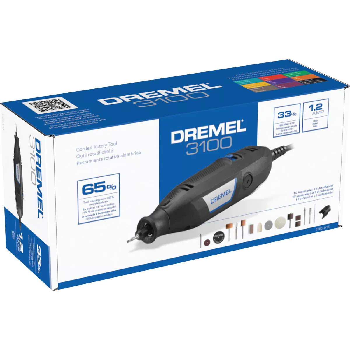Dremel 3100 1.2-Amp Variable Speed Electric Rotary Tool Kit with (15) Accessories - photo 8