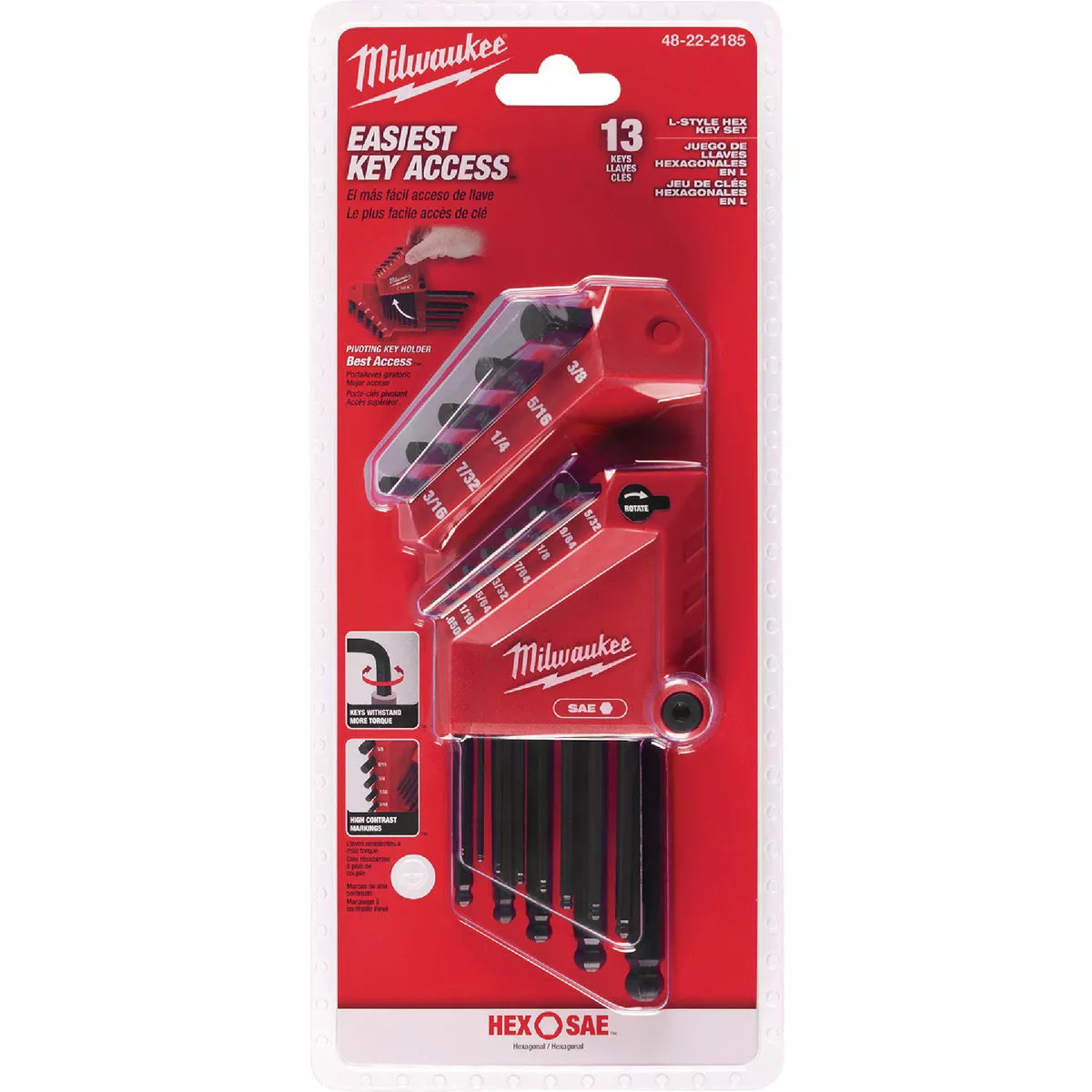 Milwaukee SAE Ball-End L-Style Hex Key Set (13-Piece) - photo 2