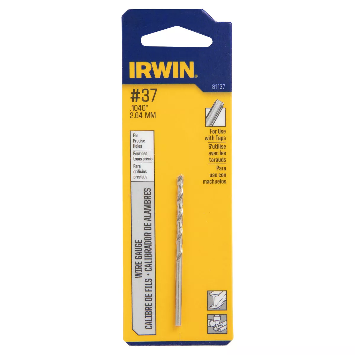 Irwin #37 Bright High Speed Steel Wire Gauge Drill Bit - photo 2