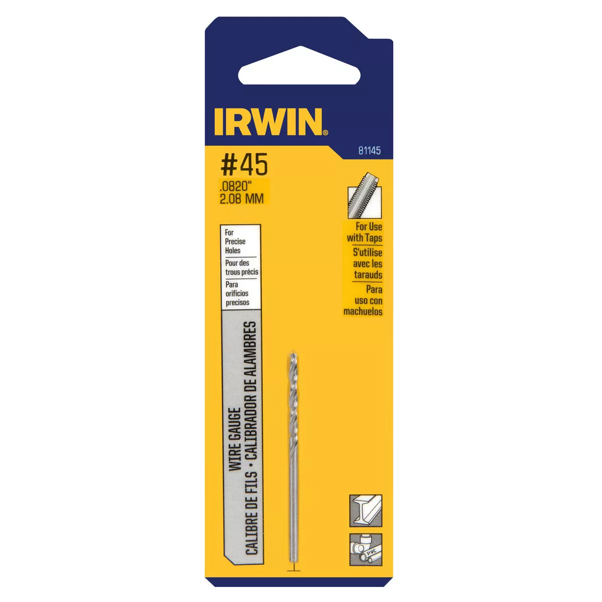 Irwin #45 Bright High Speed Steel Wire Gauge Drill Bit - photo 2
