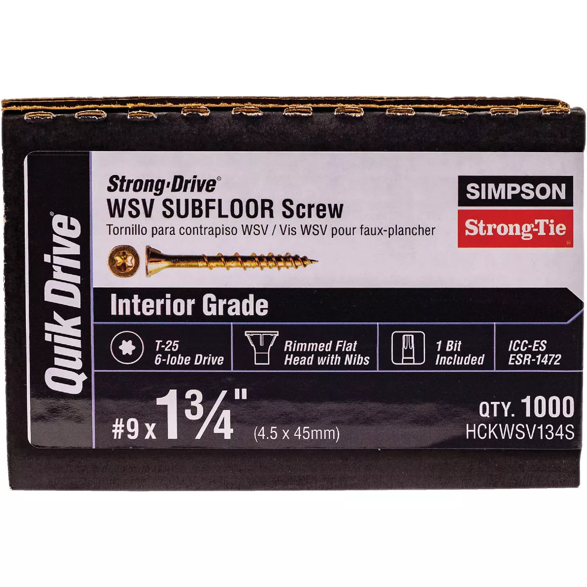 Simpson Strong-Tie Strong-Drive WSV Subfloor #9 x 1-3/4 In. T25 Yellow Zinc Collated Wood Screw (1000 Ct.) - photo 2