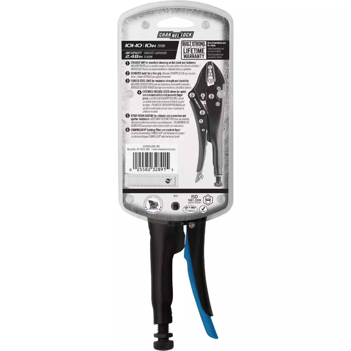Channellock 10 In. Straight Jaw Locking Pliers - photo 3