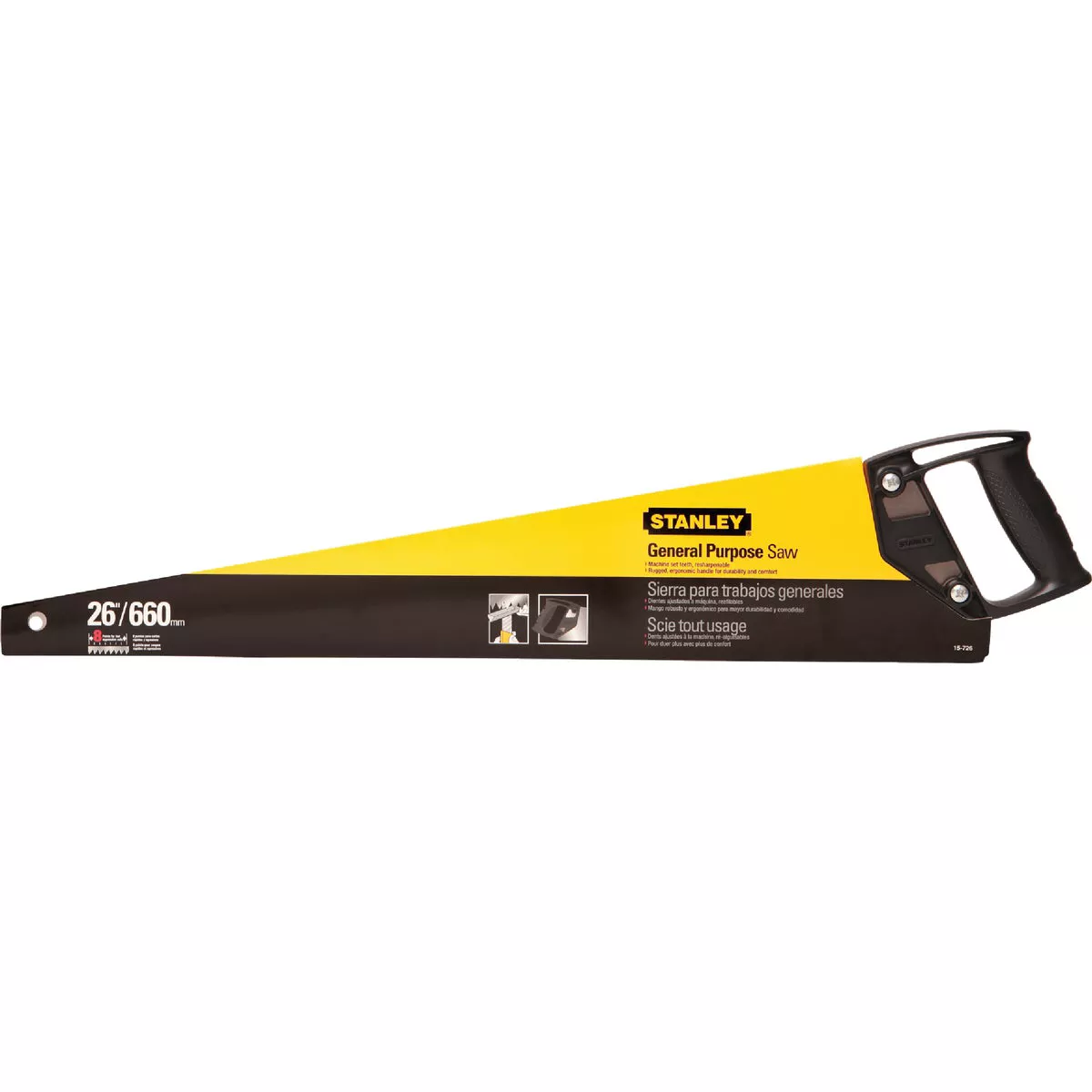 Stanley 26 In. L. Blade 8 PPI Polypropylene Handle Hand Saw - photo 2
